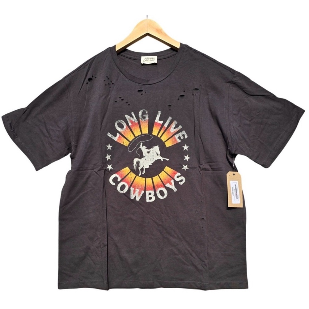 Refined Canvas MWT Men's Long Live Cowboys Graphic T Shirt Distressed
Size L
